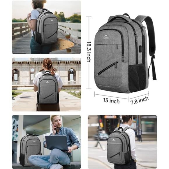 Travel Laptop Backpack 17 inch Business Flight Approved Carry on Backpack - Picture 5 of 6